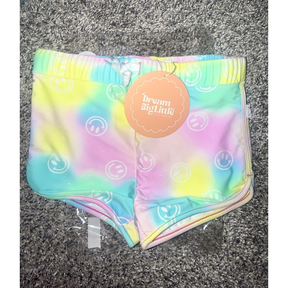 Dream big little Co Euro Swim Trunk NEW 5/6T Tie Dye Smiley